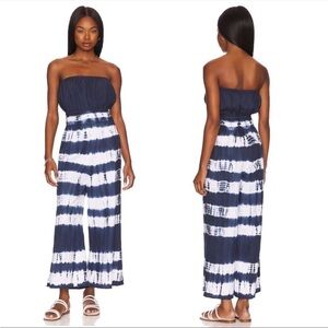 HOUSE OF HARLOW 1960 LINEN HAIKU TIE DYE STRAPLESS JUMPSUIT JUMPER SMALL NWT